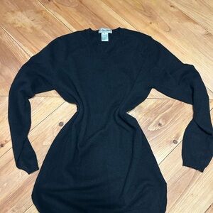 Black Priscilla 100% Cashmere Crew Neck Sweater